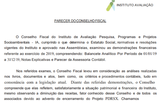 Parecer do Conselho Fiscal 2019